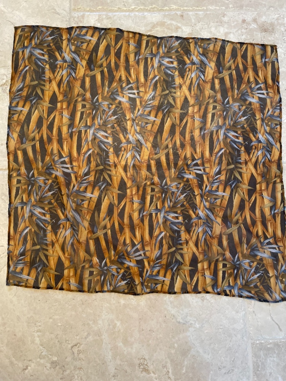 Bamboo design silk scarf
